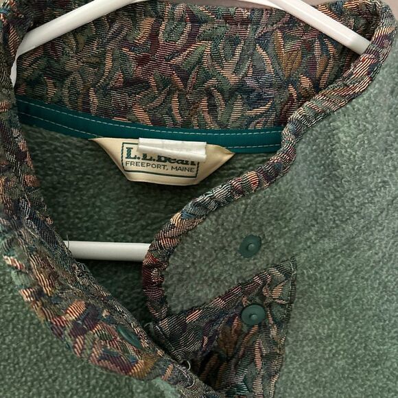 Vintage LL Bean Fleece Pullover Freeport Woman’s XL Green - Picture 2 of 7